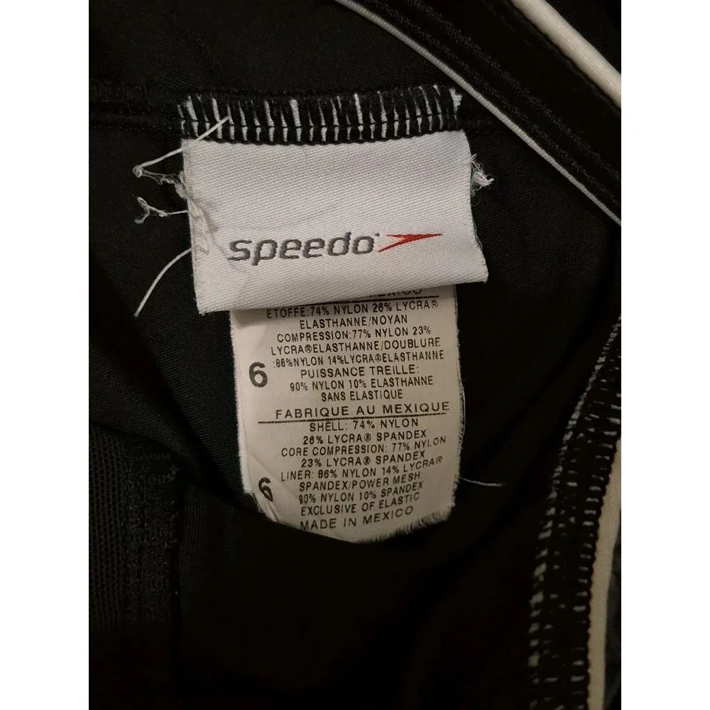 Speedo Black One Piece Swimsuit Size 6 Bathing Swim Team School